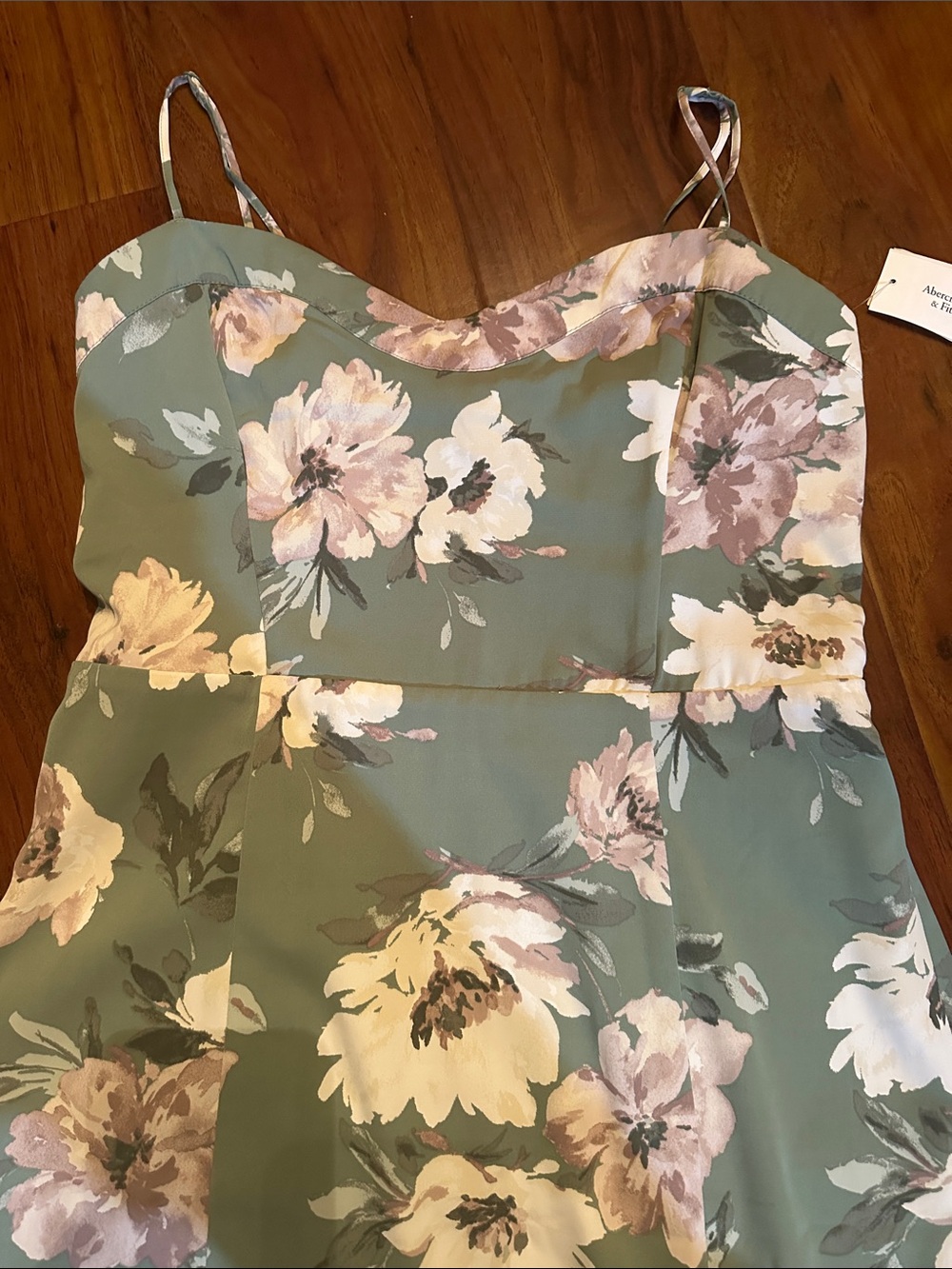 Abercrombie & Fitch Sage Green Floral Slip Maxi Dress - Picture 3 of 7